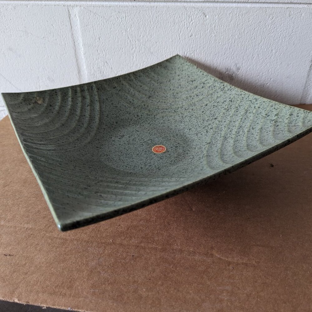 Japan Yamasan Studio Pottery Stoneware Square Decor Japanese